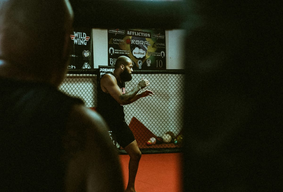 A boxer in a boxing ring
