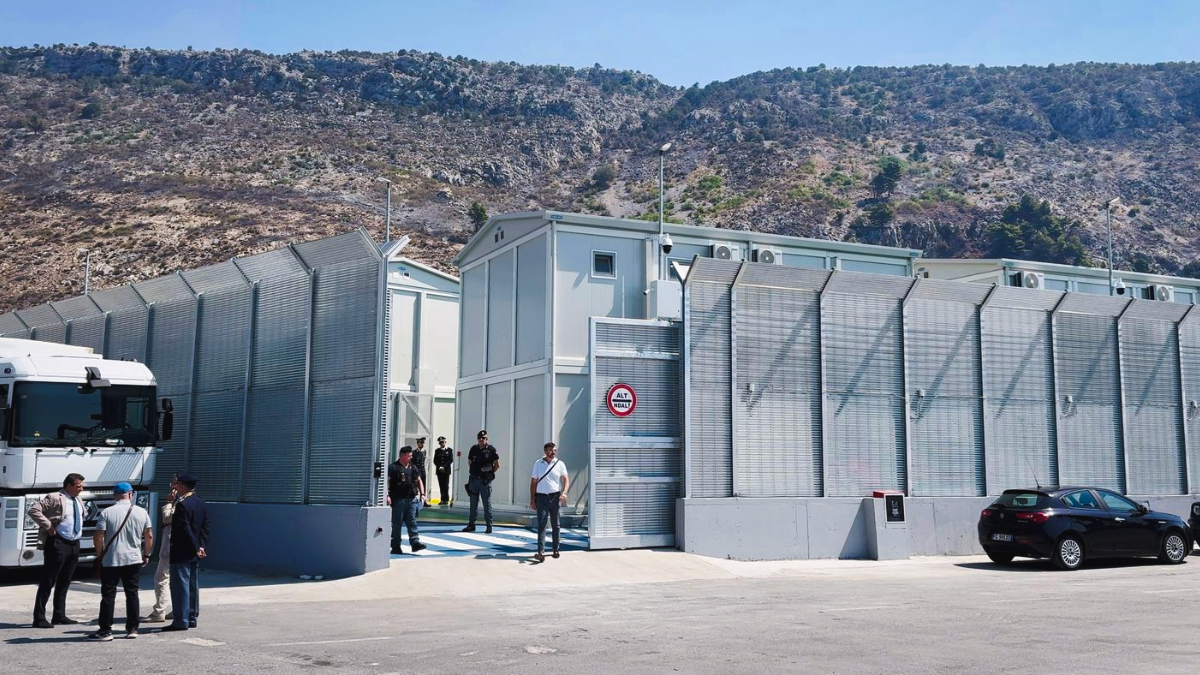 The new migrant centre in Shëngjin, Albania